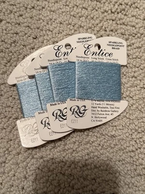 Entice Needlepoint Sparkling Light Blue  E211 - Set Of 4 Cards - Image 1 of 3