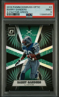 Barry Sanders 2016 Panini Donruss Optic #4 X-Faxtor-verde 5/5 PSA 9 ¡Como nuevo raro! Foto 1 de 4