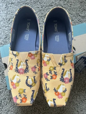 Tom’s Nuevo en Caja Estampado Floral Caballos Alpargata en Albaricoque Foto 1 de 4