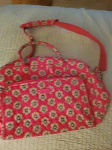 Borsa da viaggio Vera Bradley XL Grand rosa vortici fiori usata in ottime condizioni trolley bagaglio slip - Foto 1 di 15