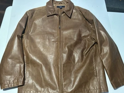 Chaqueta de Cuero GAP Para Hombre Negra Cremallera Cuello Grueso Moto Talla XXL Foto 1 de 4