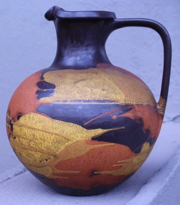 RARE Mid Century Royal Haeger Pottery Volcanic Earth Wrap Large Jug Pitcher - Image 1 of 4