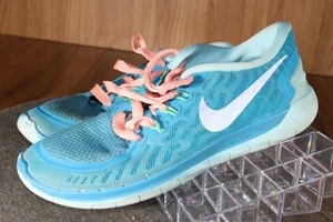 Nike Free 5.0 GS Blue Lagoon Metallic Silver Running 725114-404 Youth 4, EU 36 - Picture 1 of 12