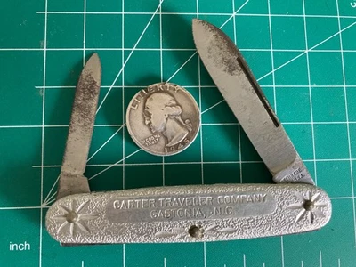 ВИНТАЖНЫЙ КАРМАННЫЙ НОЖ SCHRADE СДЕЛАНО В США АЛЮМИНИЕВЫЙ РЕКЛАМНЫЙ NC JACK ДВА ЛЕЗВИЯ VG+ - Изображение 1 из 4