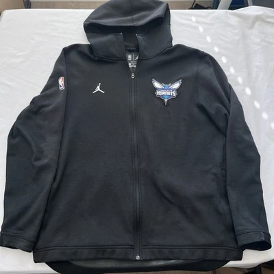 Jaqueta Charlotte Hornets Jordan Brand masculina NBA Showtime com capuz zíper completo tamanho XL - Imagem 1 de 4