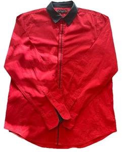 G By Guess Long Sleeve Button Down Shirt Mens Size L Red & Black  - Picture 1 of 6
