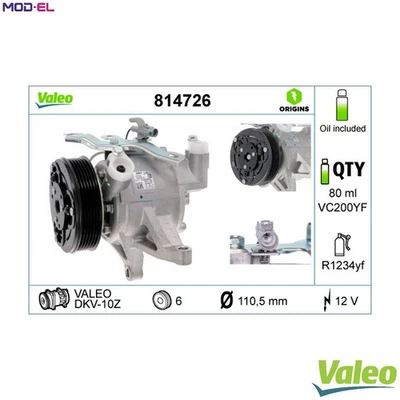 COMPRESSOR AIR CONDITIONING 814726 FOR SUBARU FB20D/FB20C 2.0L FB16A 1.6L 4cyl - Image 1 of 4