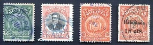 BOLIVIA 1909-24, POOPO Cancels, 4 Items including the early Fancy type in Blue - Picture 1 of 1