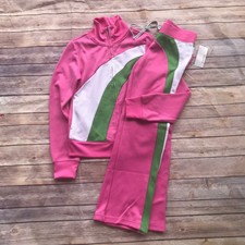 Greendog Phlox Activewear Jogging Suit Track Suit Pink Green White 10 12 14 New