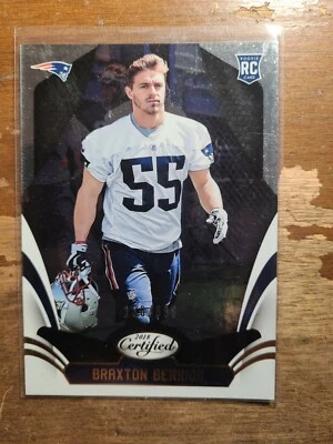 BRAXTON BERRIOS 2018 PANINI CERTIFIED ROOKIE #180 SER#130/999 NE PATRIOTS - Image 1 of 2