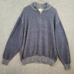Red Head Brand Co Sweater Pullover Men Size 2XL 1/4 Zip Blue Gray Cotton Blend - Picture 1 of 10