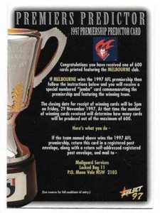 1997 Select Premiership Predictor (CC9) MELBOURNE  ## - Picture 1 of 1