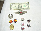 10 vintage DDR East Germany Army Hat Badges, Propeller Pin, Roundel Pins & More