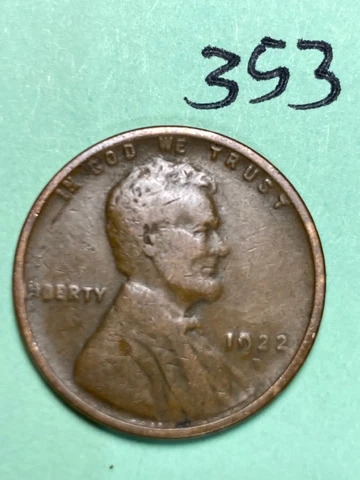 1922-D LINCOLN WHEAT CENT, tough date to find, #353 Cover
