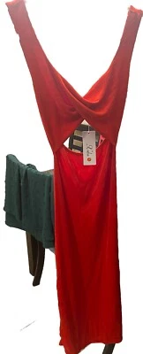 Sexy vestido de fiesta rojo para mujer talla pequeña pero se ajusta como grande (muy elástico) Foto 1 de 4