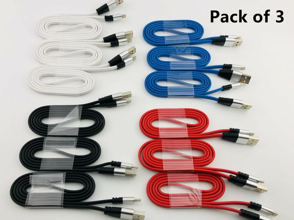 Paquete de 3 cables de carga rápida micro USB de 3 pies cable de carga rápida para Samsung LG Foto 1 de 4