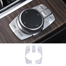 For BMW X3 G01 X4 2018-2021 Silver Aluminum Console Multimedia Button Cover Trim
