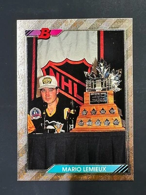 1993-93 Bowman Hockey Mario Lemieux Pittsburgh Penguins Conn Smythe Trophy #440 - Image 1 of 2