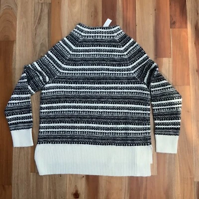 NUEVO CON ETIQUETAS Suéter Talbots Para Mujer XL BICOLOR ISLA JUSTA CUELLO FALSO Ventas al por menor $109 Foto 1 de 4