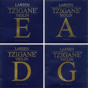 Larsen Tzigane 4/4 Violin String Set - Medium Gauge with removable Ball-end E - Picture 1 of 1