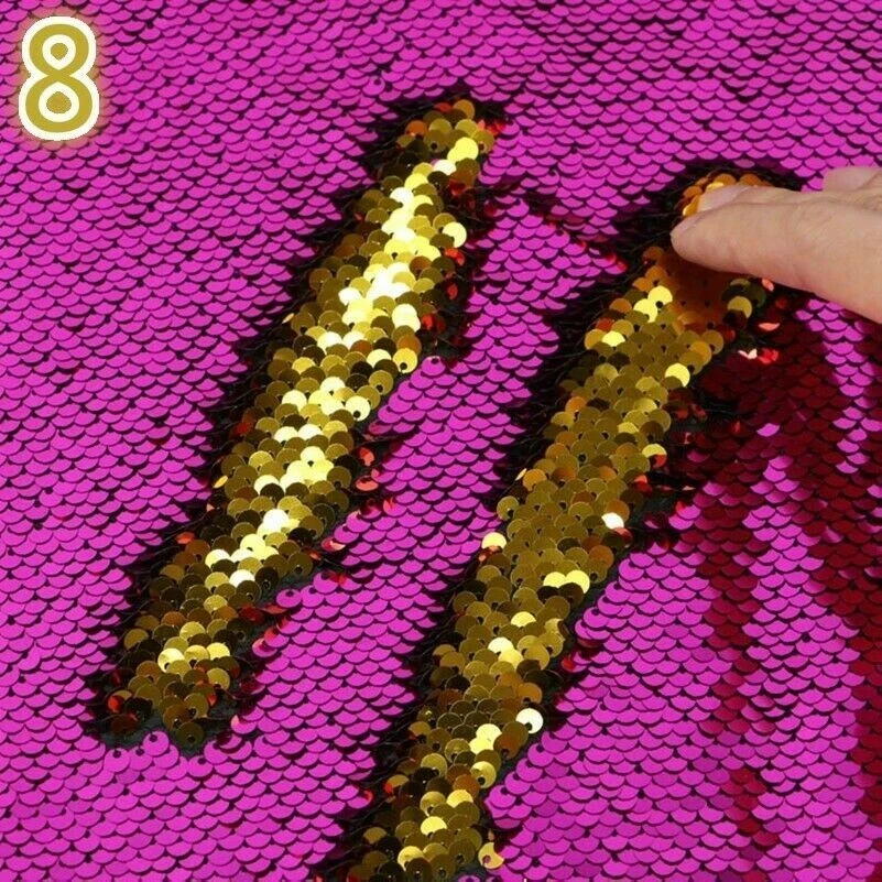 TELA DE LENTEJUELAS REVERSIBLES ROJO Y PLATA SERIE FLICK 140cm