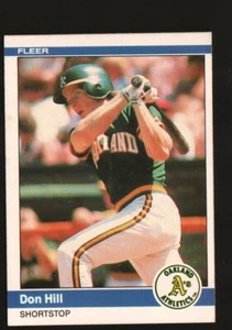 1984 Fleer Baseball #448 - Don Hill RC - Oakland Athletics 84-987 - Picture 1 of 2