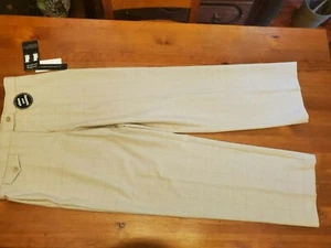 CONTRAPARTES NWT BEIGE PLAID STITCH SLIMMING SENSATIONS SLIM PANTALONES Talla 8P - Imagen 1 de 6