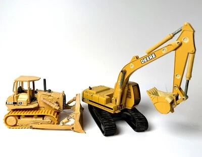 ERTL USA John Deer Lot Bulldozer 2337 & Digger 2747 Used Vintage Condition READ - Image 1 of 4