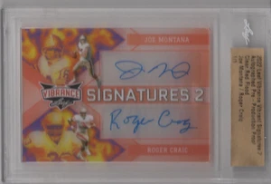 JOE MONTANA/ROGER CRAIG 2022 LEAF VIBRANCE CLEAR RED PROOF 2X-AUTO 1/1 **49ERS** - Picture 1 of 2