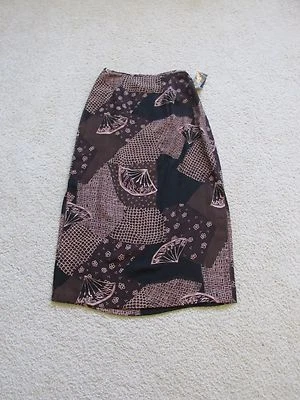 New Women's Requirements Brown & Taupe Sheer Floral Full Long Skirt Size Small - Image 1 of 4