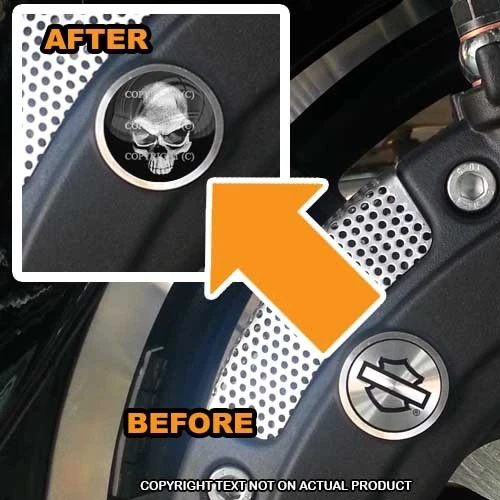 Brembo Front Brake Caliper Insert Set For Harley - WHITE SKULL - 123 Foto 1 de 1