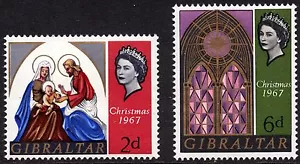 Gibraltar 1967 Christmas SG 217 - SG218 Complete Set Unmounted Mint - Picture 1 of 1