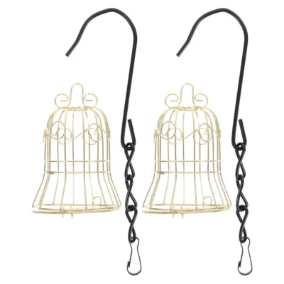  2pcs Garden Hummingbird Feeders Outdoor Hanging Bird Feeder, Metal Bird Cage - Image 1 of 4