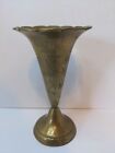 Vintage Engraved Brass Small Bud Vase / Candle Holder Fluted Scalloped