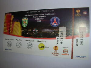 used ticket KARPATY Lviv - Paris Saint-Germain FC (PSG) 15.12.2010