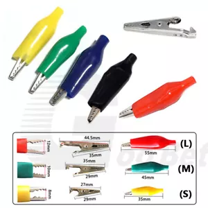 Insulated Crocodile Alligator Clips Lead Clamps Electrical Battery Test Clips 5A - Picture 1 of 17