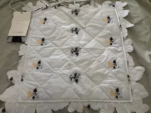 Cecilia Bahnsen Kosta Quilted Pillow Sham Hawthorn White Multi Floral $560 - Picture 1 of 5