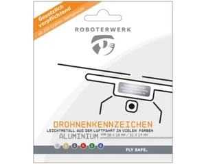 ROBOTERWERK Drohnenkennzeichen aus Aluminium-Gutschein Plakette - Bild 1 von 2