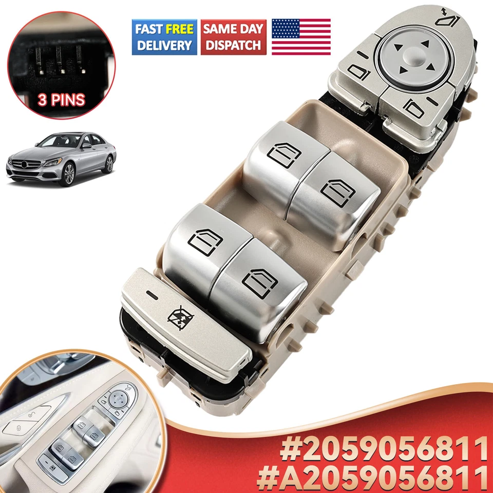 For Mercedes-benz C-class C63 2059056811 Power Window Control Switch Driver Side Foto 1 de 4