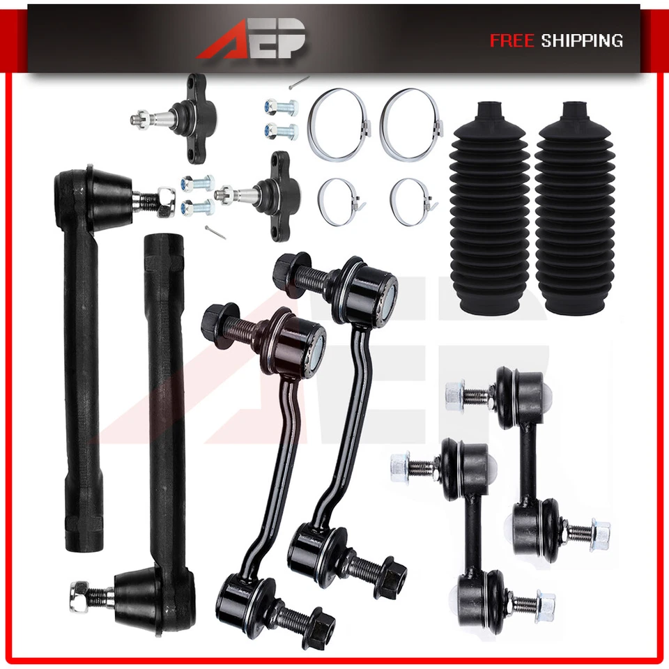 Compatível com 2006-2011 Hyundai Azera 12 peças kit de suspensão junta esférica extremidade de haste de amarração - Imagem 1 de 1