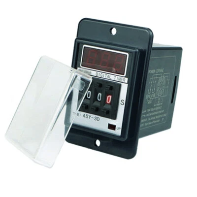 Time Delay Relay Digital Various Adjustable Timer ASY-3D 12V 24V 220V 380V+ Base - Image 1 of 4