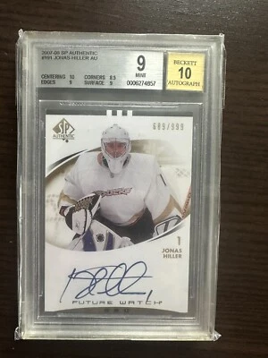 2007-08 SP AUTHENTIC JONAS HILLER FUTURE WATCH AUTO /999 #191 BGS 9 & Auto 10 - Image 1 of 2