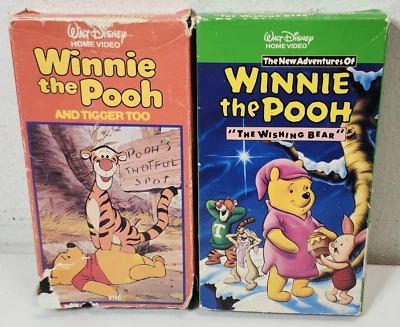 Walt Disney Winnie The Pooh VHS Set 2 Tapes Tigger Wishing Bear Kids Cartoon - Image 1 of 4