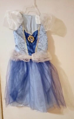 Niñas Talla 4-6x Azul y Blanco Disney S Cenicienta Fantasía Juego Vestido Foto 1 de 2