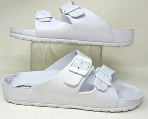 Sandalias deslizantes para mujer O'Rageous de 2 hebillas - BLANCAS - talla 8 - Imagen 1 de 3