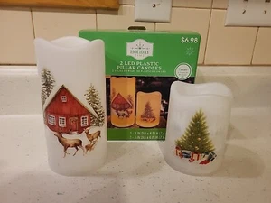 Christmas Holiday Time 2 Pk Indoor Flameless LED Battery Operated Timer Candles  - Picture 1 of 13