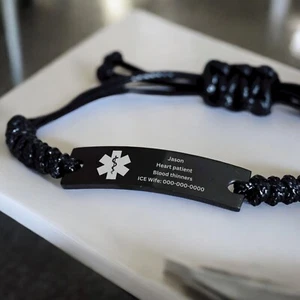 Personalized Medical Alert Bracelet, Custom Medical ID Bracelet, Medical ID Tag - Picture 1 of 2