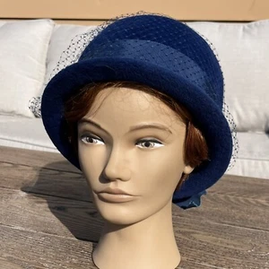 Vintage Peachbloom Merrimac Velour Body Bucket Hat Women’s Union Made Blue 22 - Picture 1 of 7
