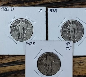 3x Standing Liberty Quarters, VF, Cheeeeeap! - Picture 1 of 7