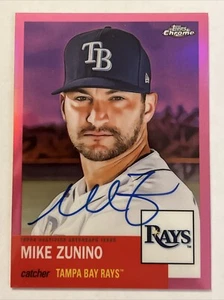 2022 Topps Cromo Platino Aniversario Rosa Refractor 15/15 Mike Zunino ¡Auto! - Imagen 1 de 3